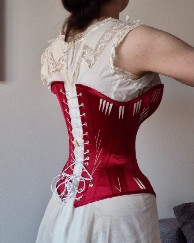 CUSTOM "Elira" Late Victorian Silk Satin Corset
