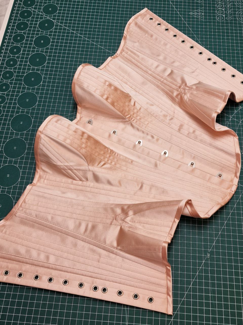 CUSTOM "Elira" Late Victorian Silk Satin Corset