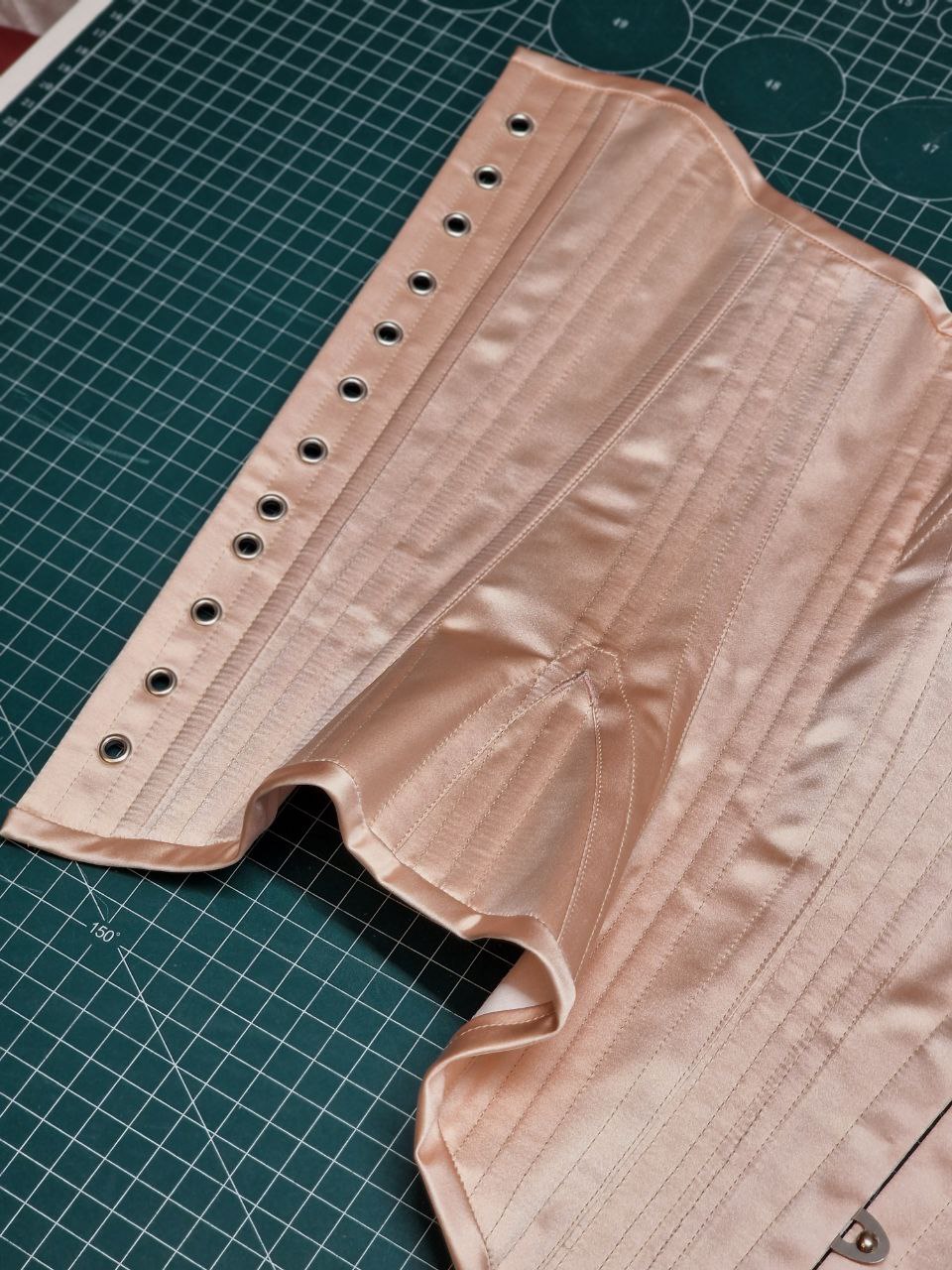 CUSTOM "Elira" Late Victorian Silk Satin Corset