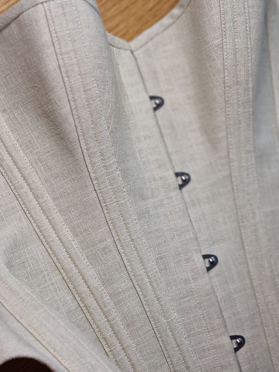 CUSTOM "Marie" Basic Victorian Linen Corset