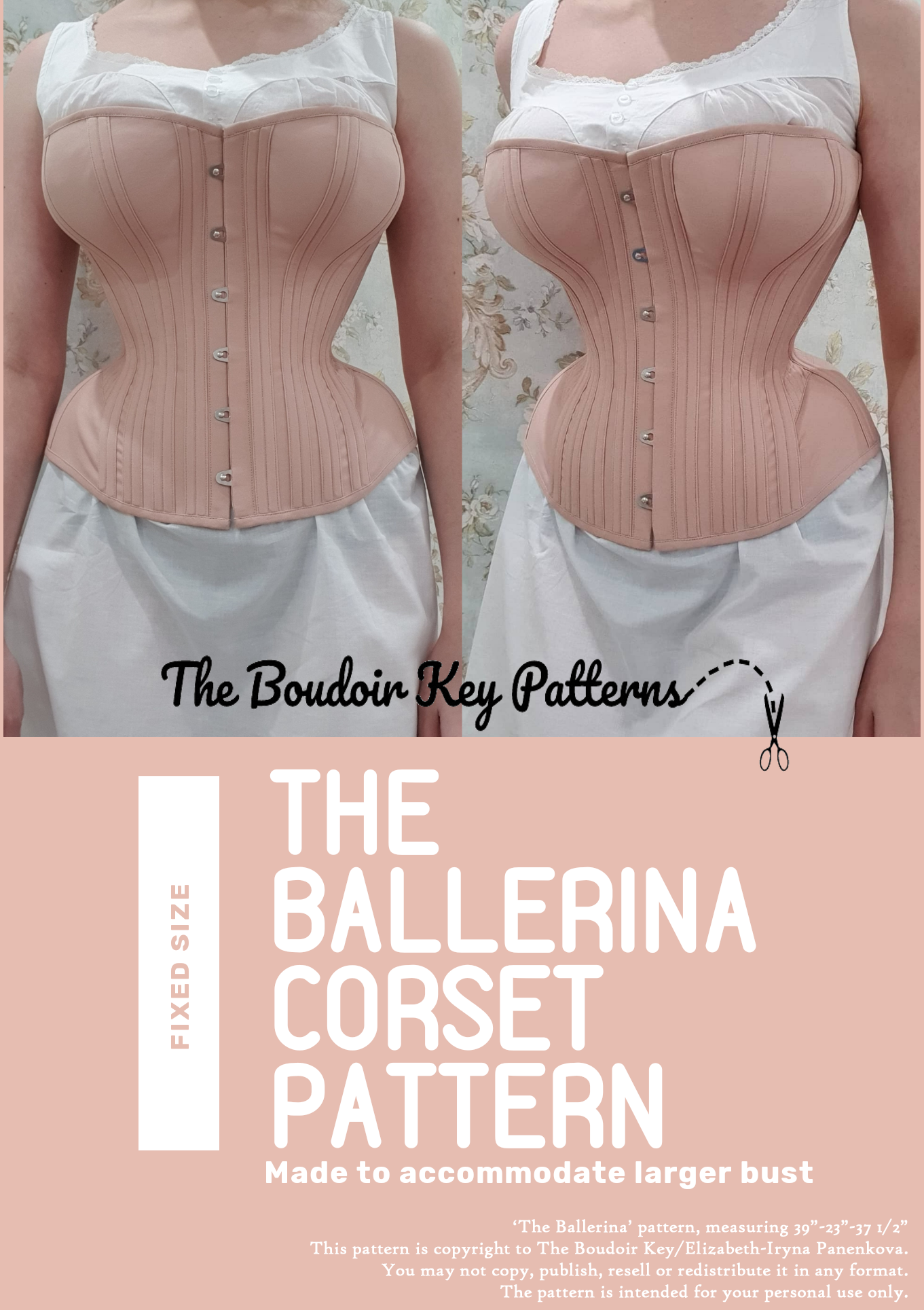 PDF Pattern - "The Ballerina" Victorian Corset - Fixed Size