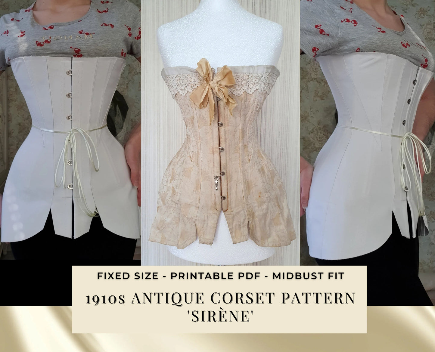 PDF Pattern - "A La Sirene" 1910s Titanic Era Corset