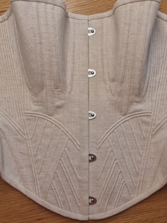 CUSTOM "Annie" 1840s-1860s Corded Linen Corset